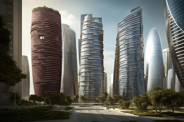 West Bay à Doha Qatar comprendra les gratte-ciel des quartiers financiers en février 2021