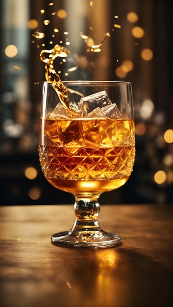 whisky sur fond de glace