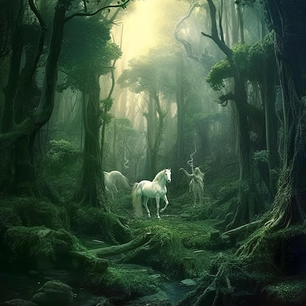 Whispering Enclave Une forêt mythique habitée par des êtres énigmatiques