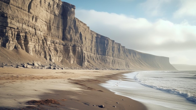 Photo white beach cliff face une représentation réaliste des paysages traditionnels britanniques