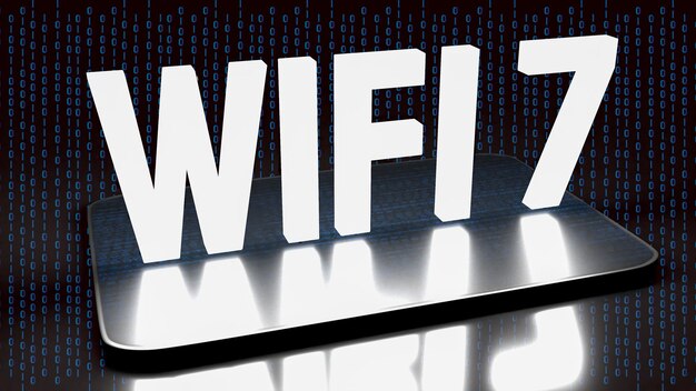 Wifi 7 sur mobile pour la technologie ou le concept internet rendu 3d