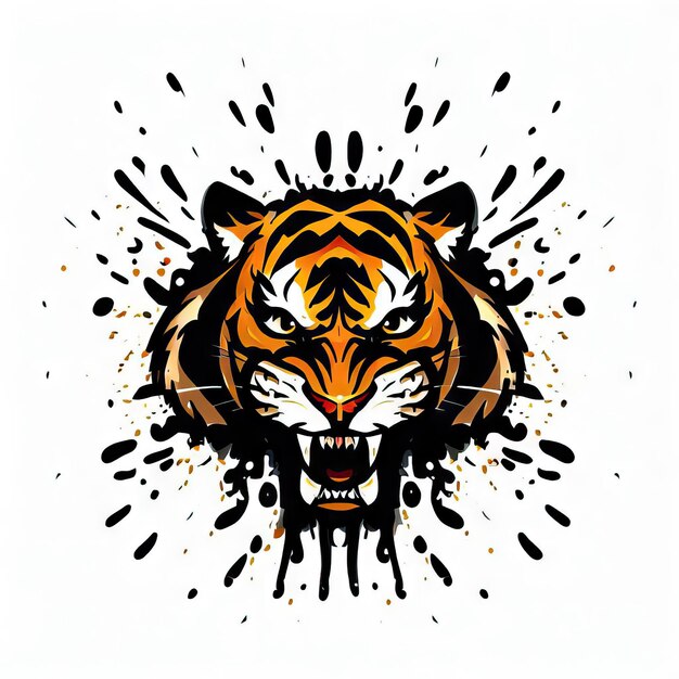 Wildcat Spray Tiger Face dans Vector Splash Genérative AI