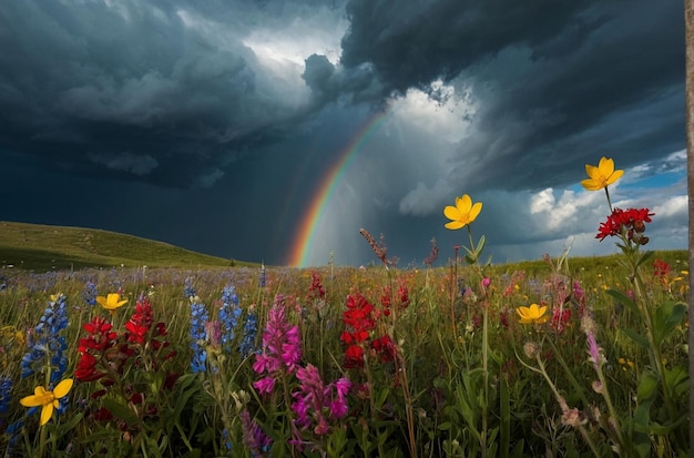 Wildfl avec un ciel dramatique