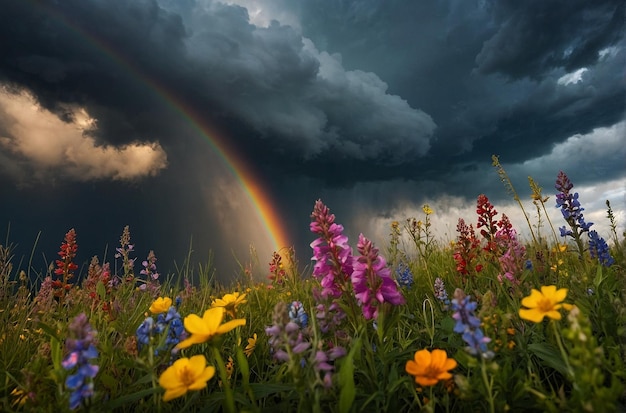 Wildfl avec un ciel dramatique