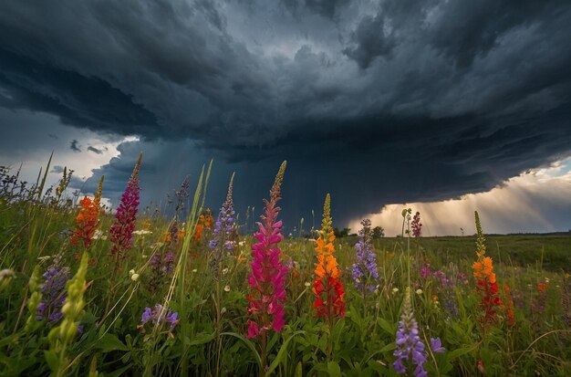 Wildfl avec un ciel dramatique