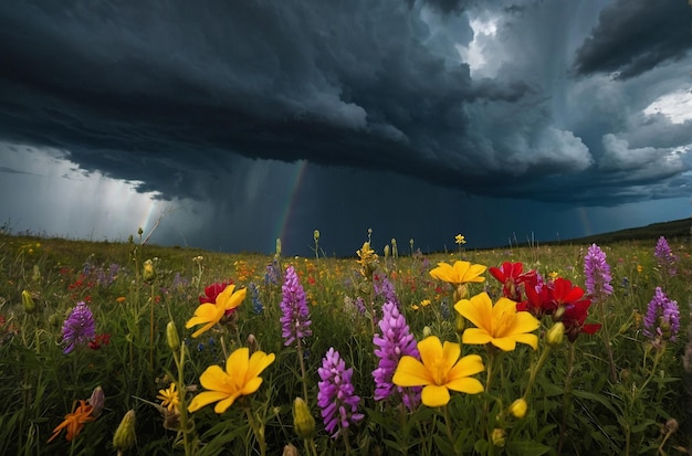 Wildfl avec un ciel dramatique