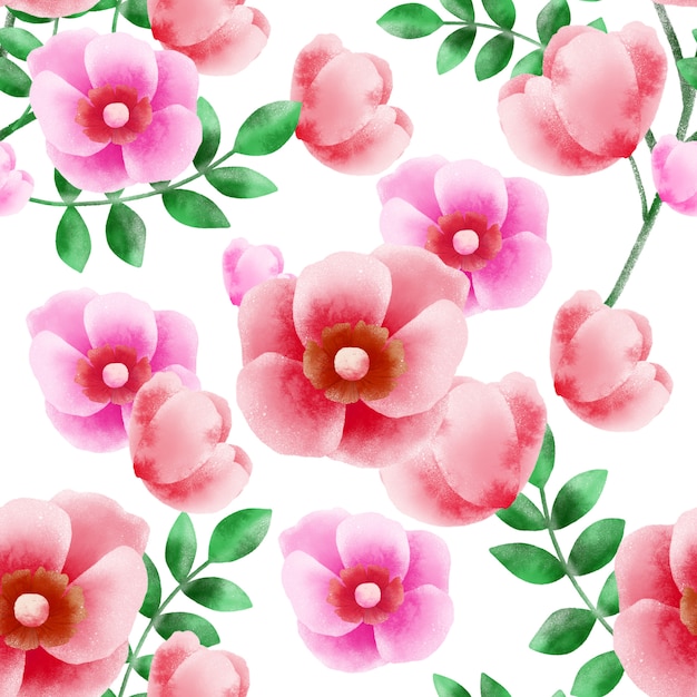 Photo wildrose flower seamless pattern