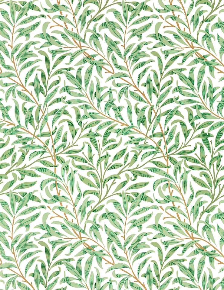 Photo william morris png modèle de branche de saule à l'arrière-plan illustration de la nature verte vintage