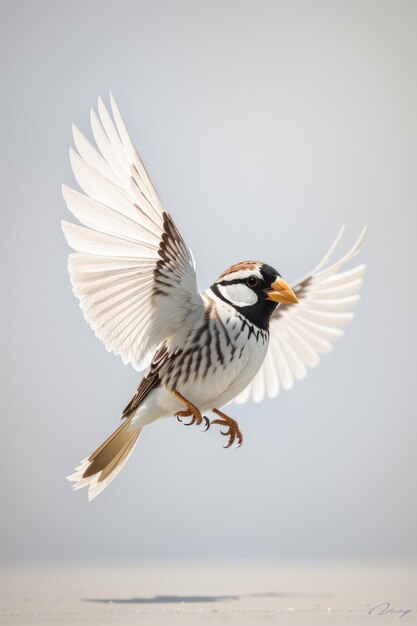 Wings of Grace Le vol élégant d'un moineau isolé