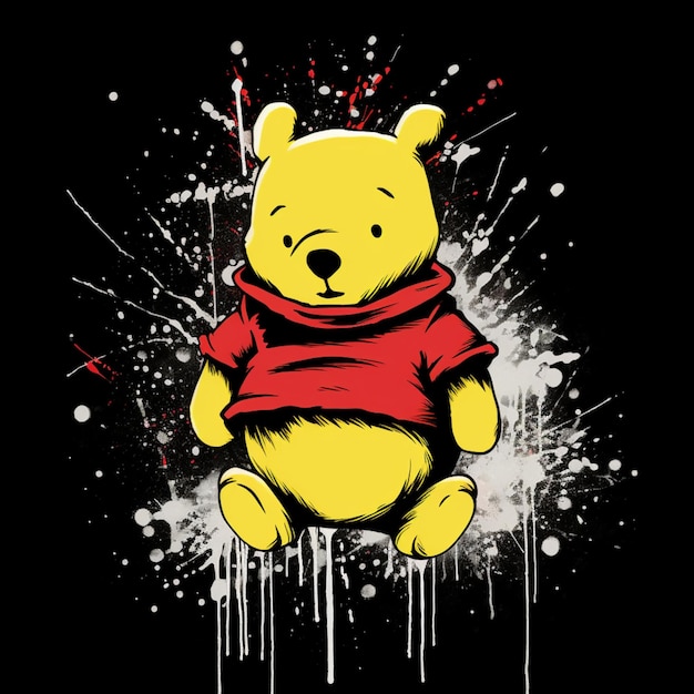 Winnie le t-shirt de Pooh conçu par l'art de l'artiste génératif ai