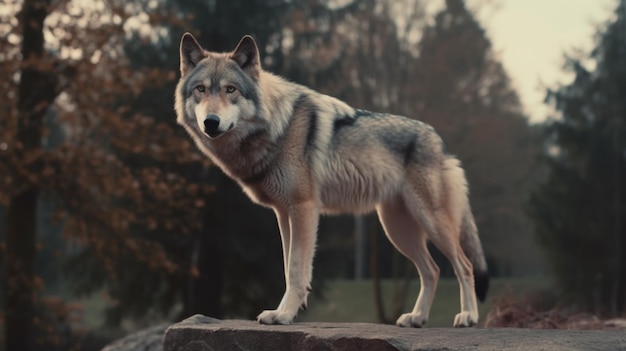 Wolfsrudel à einem Dorf en Allemagne IA générative