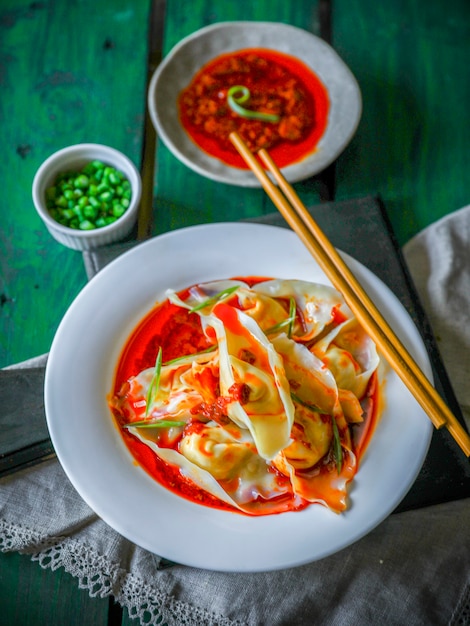 wonton à l'huile de piment