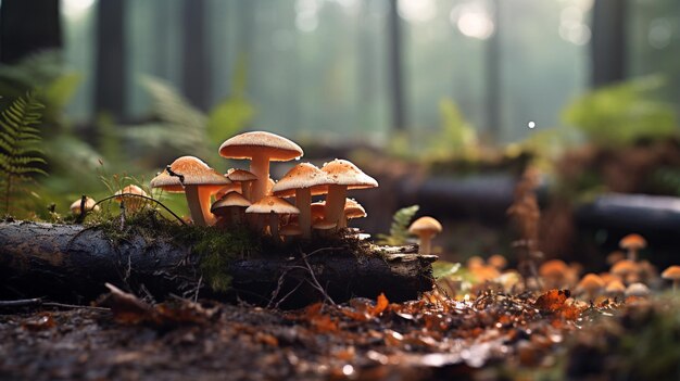 Wood_colonized_by_a_fungus_photorealisti HD 8K fond d'écran Image photographique