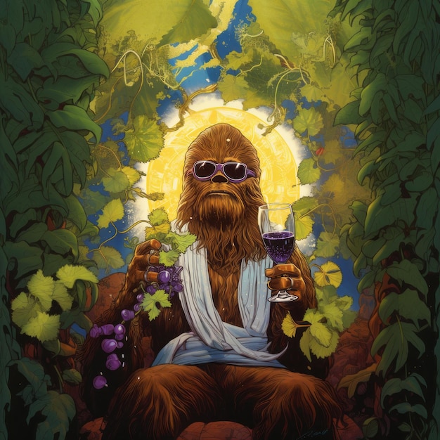 Le Wookiee divin Un voyage psychédélique à travers les vignobles cosmiques