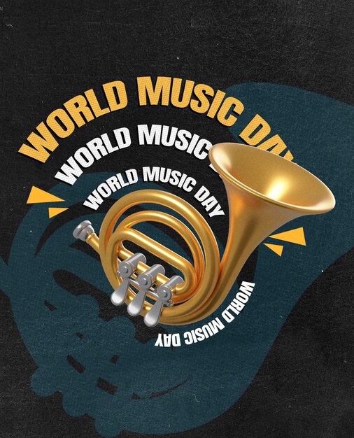 Photo world music day collage design