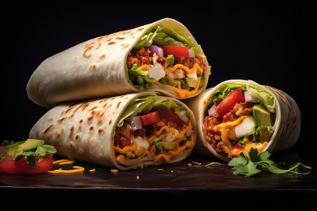 Wraps de restauration rapide et burritos