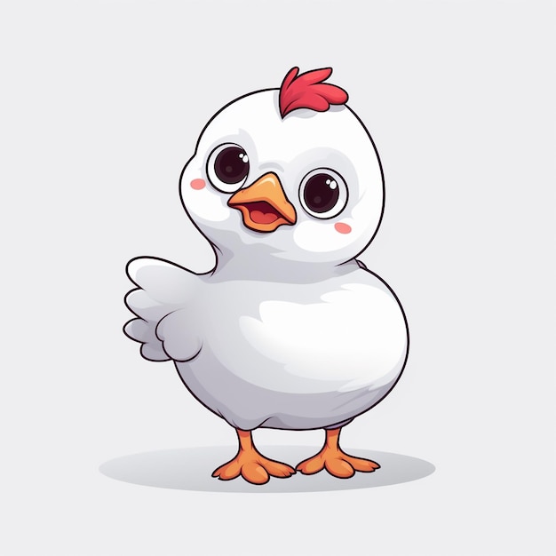 Photo wyandotte le dessin du poulet est un mignon ange, un mignon livre à colorier, un dessin en ligne kawaii.