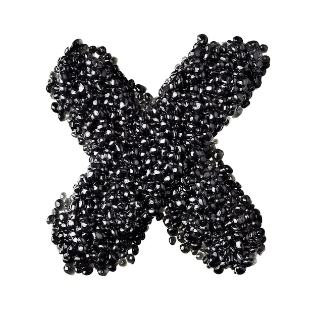 X - Alphabet en caviar noir