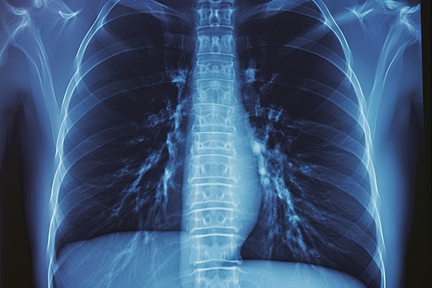 X-ray thoracique des images de la poitrine pour évaluer les affections pulmonaires et cardiaques X-ray du thorax capture des images pour évaluer la santé des poumons et du cœur