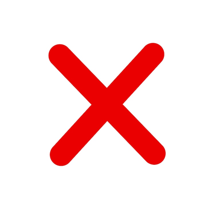 Photo un x rouge dans un x rouge sur un fond blanc