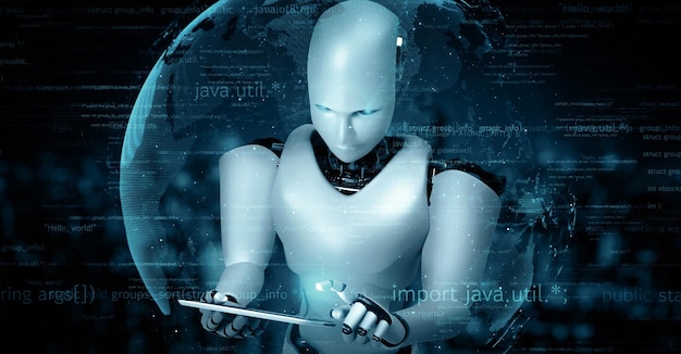 XAI est un robot futuriste d'intelligence artificielle et de programmation de l'IA.