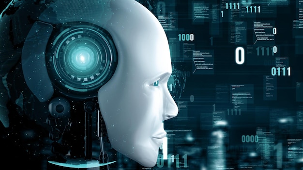 XAI est un robot futuriste d'intelligence artificielle et de programmation de l'IA.