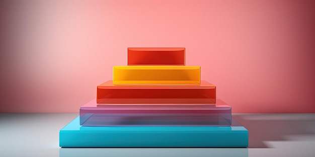 xAMinimalist couleurs vives étapes abstraites podium d'affichage de produits