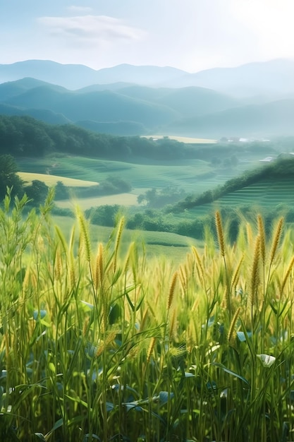Xiaoman terme solaire travail en plein air récolte illustration de paysage rural de blé