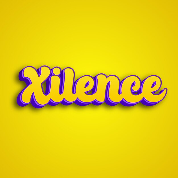 Photo xilence typographie design 3d jaune rose blanc fond photo jpg