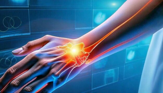 Photo xray insight visualise les symptômes de la douleur au poignet dans le détail