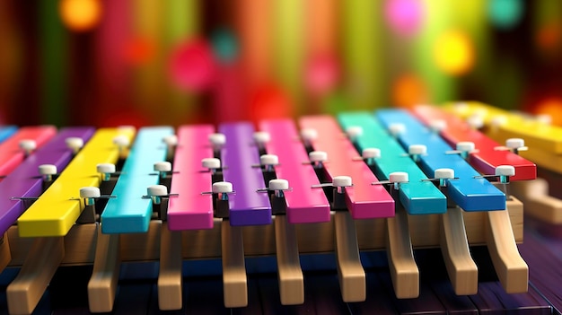 Xylophone accordé avec touches colorées