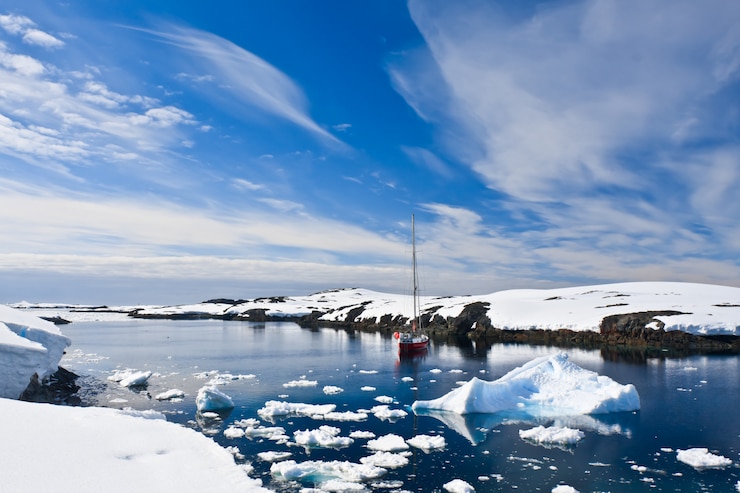 Photo yacht en antarctique