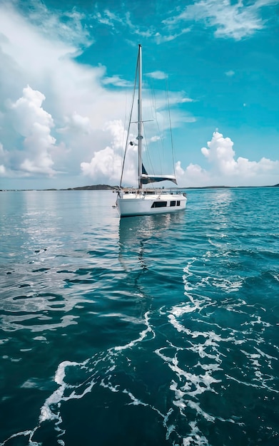 Yacht dans les belles eaux tropicales