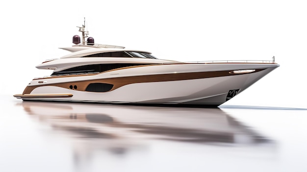 Un yacht extravagant navigant dans des eaux exotiques généré par l'IA