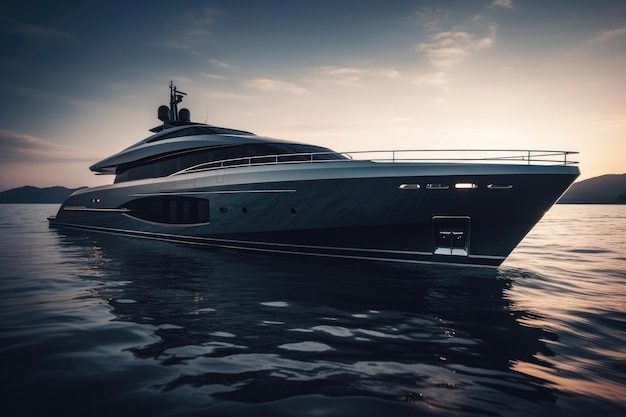 Yacht de luxe au design épuré AI générative