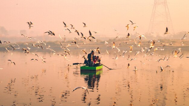 Yamuna Ghat Lever du soleil, Delhi, Inde