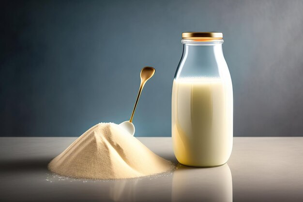 Yaourt coulant d'une bouteille en verre