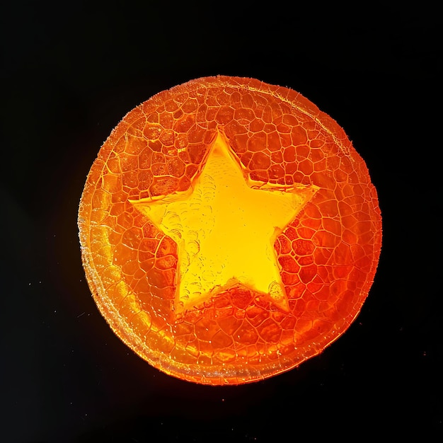 Photo yarmulke avec une forme petite et ronde faite avec un lit glacé objet lumineux y2k conception transparente