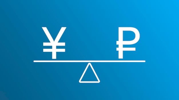 Yen et rouble sur des échelles