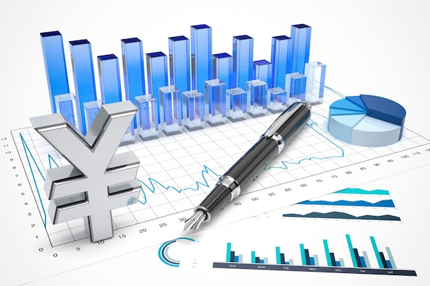 Yen stock trading concept