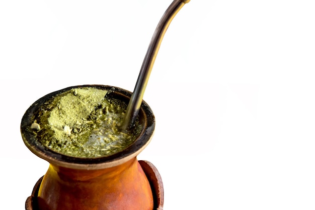 Yerba mate chimarrao tee en fond blanc Farroupilha Semaine des Gauchos