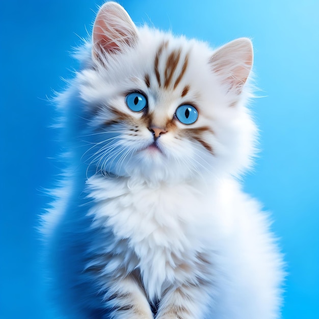 Des yeux bleus de chat mignons