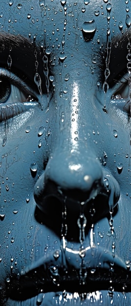 Photo les yeux bleus d'un monstre bleu