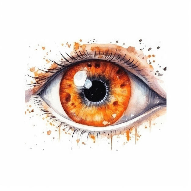 Des yeux effrayants orange Halloween sur fond blanc