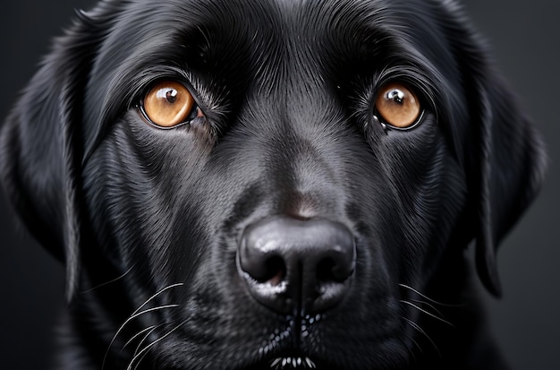 Les yeux émouvants des Labradors noirs