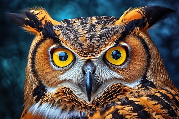 les yeux d'un hibou sont jaunes