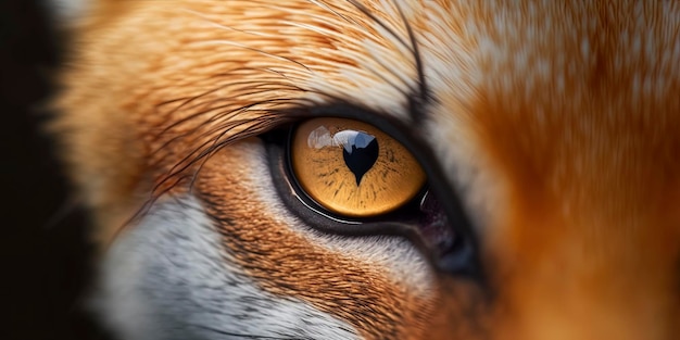 Yeux de renard en macro extrême générés par l'IA