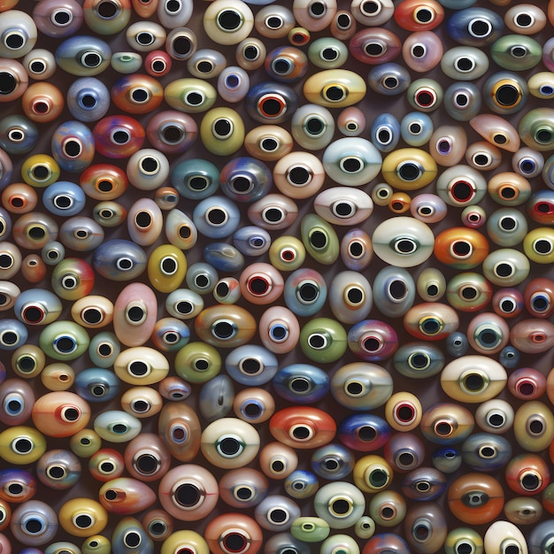 Des yeux de verre colorés