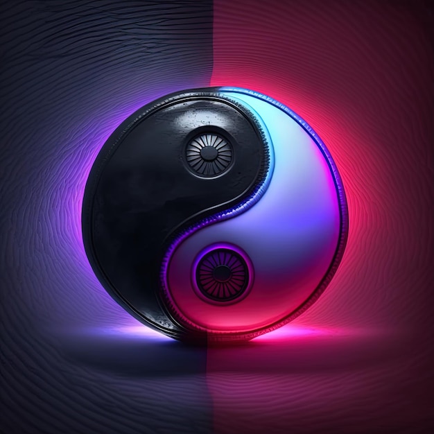 Yin et Yang colorés faits de combinaisons de couleurs. Symbole d'harmonie