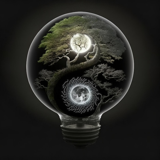 Yin et Yang faits de nature. Symbole d'harmonie